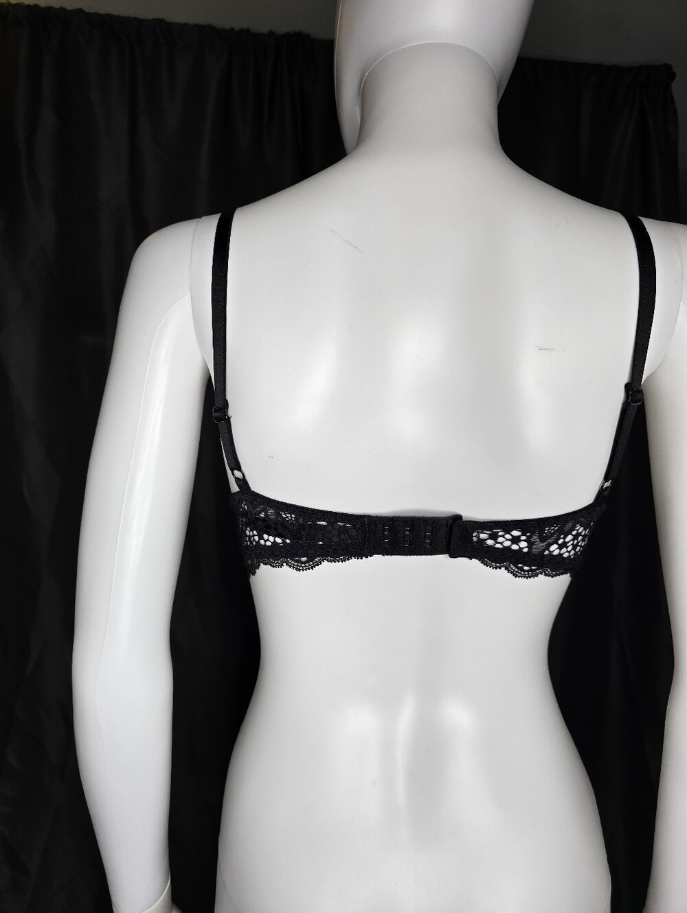 Victoria's Secret Bombshell Black Lace Push-Up Bra with Nude Lining Size 34A - Picture 13 of 16